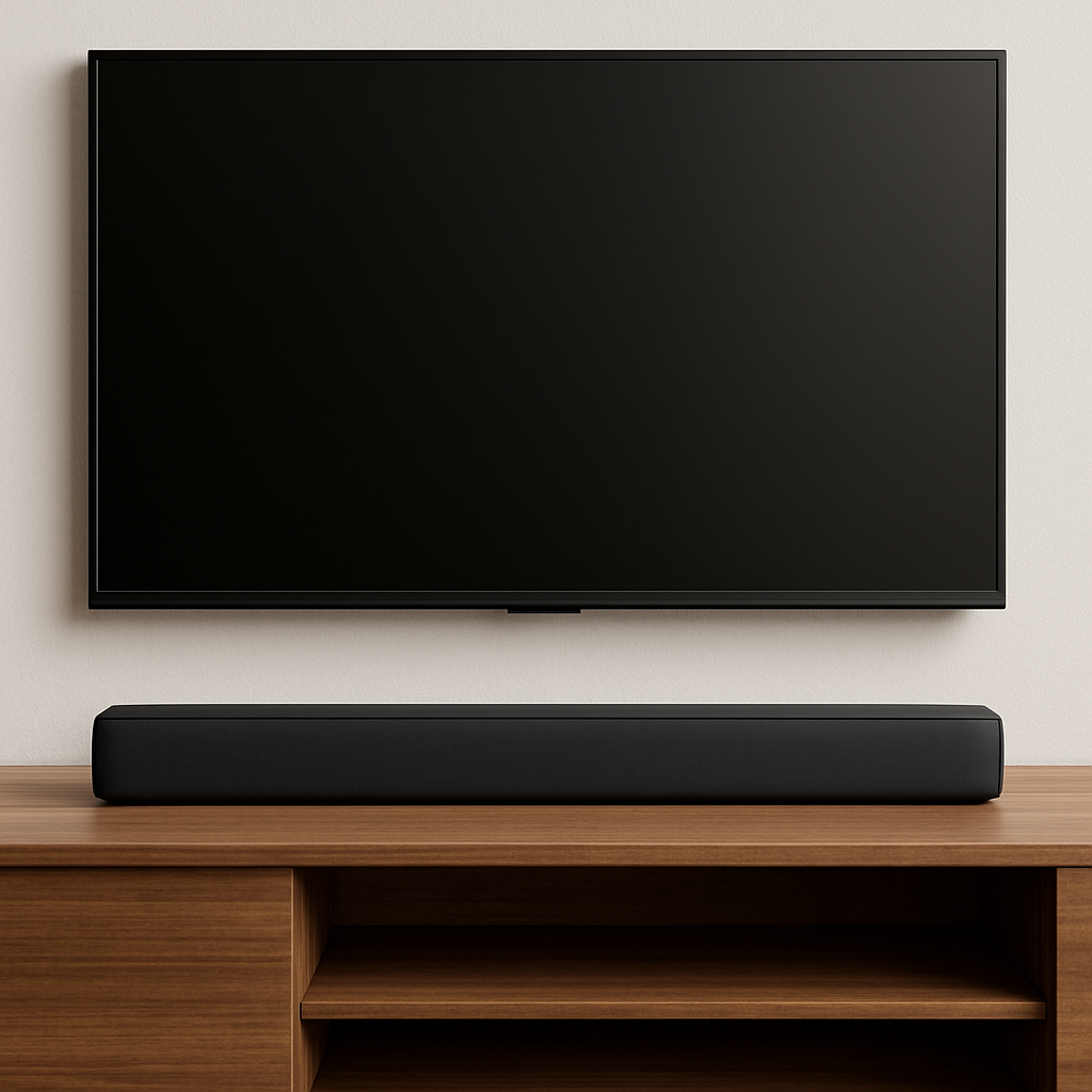 Soundbar under a tv