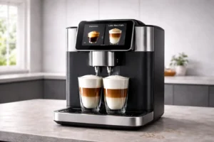 Kaffeevollautomat auf einer modernen Küchenarbeitsplatte
