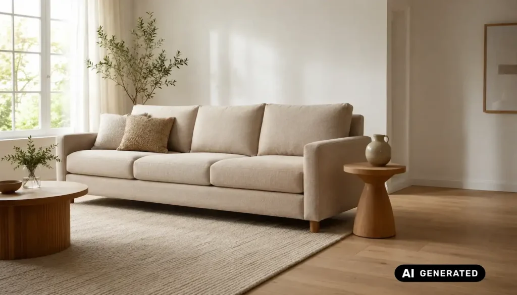 Modernes Sofa in einem hellen Wohnzimmer